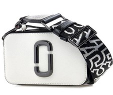 MARC JACOBS BI-COLOR SNAPSHOT BLACK WHITE Shoulder Bag Double Zipper Bag NEW