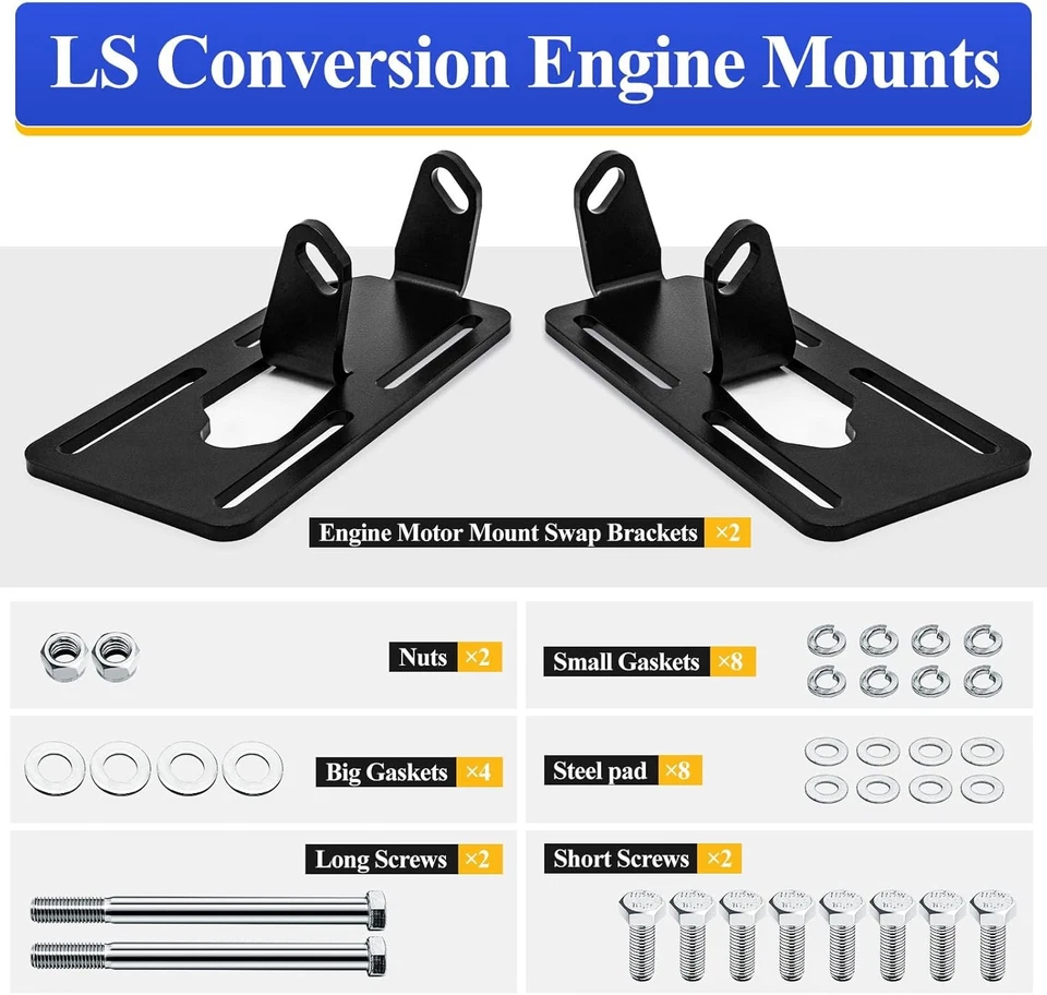 Soportes de motor de conversión LS/soporte de conversión de motor ajustable intercambiable para 1973- Foto 3 de 4