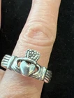 Vtg Handmade Irish Claddagh Ring 925 Sterling Silver Size 11.5