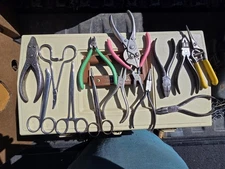 14 Vintage Pliers USA Various Brands Klein Locking Tweezers Fly Fishing Music