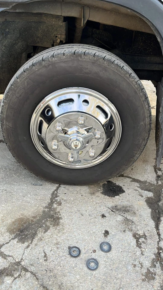 Chrome 16" Universal Front Rear Twin Wheel Trim Covers To Fit For Transit Truck - Image 2 of 4