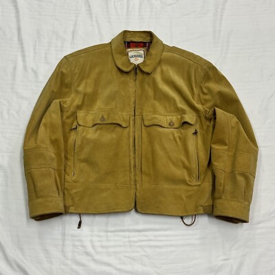 lucagiorgi made in italy suede jacket size 48 in mustard 
