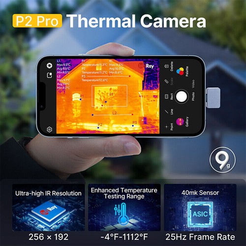 Termocamera InfiRay P2 Pro 256x192 IR termocamera per Android/iOS - Foto 4 di 22