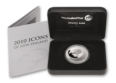 New Zealand - 2010 - 1 oz Silver Proof Coin - Kiwi Icons SOUTHERN