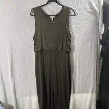 Leith Tank Bodycon Sheath Green Midi Dress Size Medium