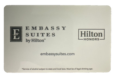 Embassy Suites by Hilton  Honors White  Design Hotel Room Key Card