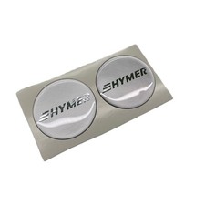 HYMER wohnmobil Aufkleber , Spiegel Chrom/Schwarz , epoxy 63mm, 3D Gel x2