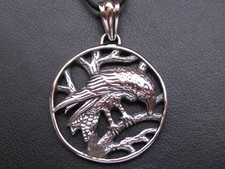 Raabe Rabe Edelstahlanhänger Ketten Anhänger keltik Wikinger Odins  / 634