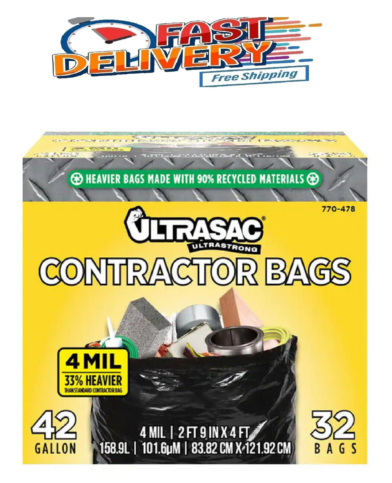 Aluf Plastics 770478 Ultrasac Heavy Duty Professional Quality Contractor  Trash B for sale online