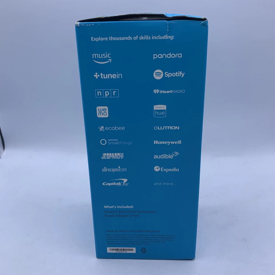 Amazon Echo (2nd Generation) Smart Assistant Bluetooth WiFi Voice Control SEALED - Image 2 of 4