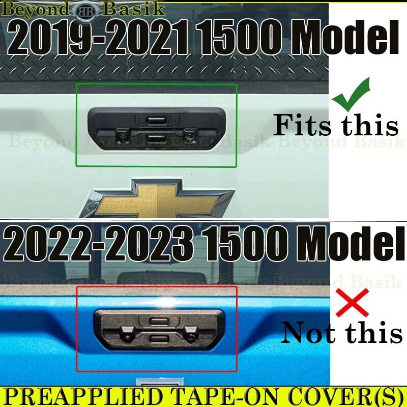 GMC Sierra 1500 2019-2021 cubierta de puerta trasera con cámara de alta defensa GAN PLATEADA HIELO METÁLICO Foto 2 de 4