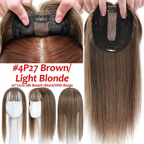 100% Echthaar Topper Toupet Extensions Clip In Remy Human Hair Toupee Haarteil l - Bild 41 von 84