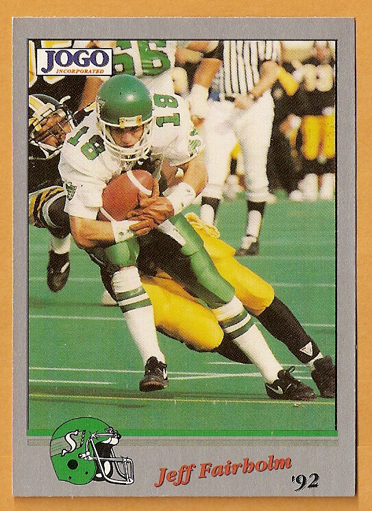 Jeff Fairholm 1992 Jogo CFL card #152 Saskatchewan Roughriders