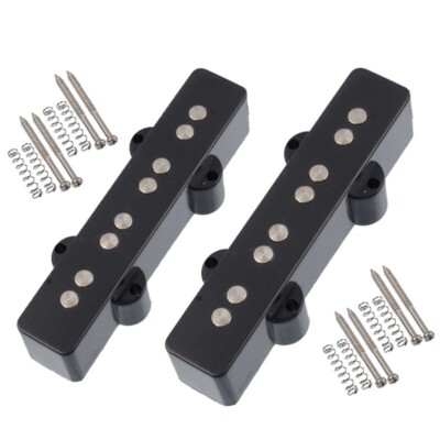 Set 2 Pickup Per Basso Jazz JB - Ponte E Manico - Ceramica Neri - Passivi 6.5-7KΩ