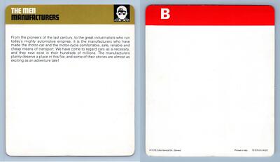 Engineers Designers & Inventors Men 1978 Auto Rally Edito Services SA Index Card