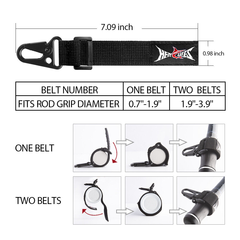 Hercules Fishing Rod Tie Belts, Fishing Pole Straps, Men's