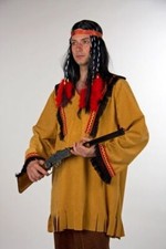 Herrenkostüm - Indianerhemd Karnevalkostüm Wilder Westenkostüm Gr. L