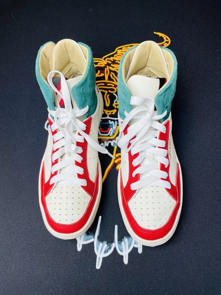 Sapatilhas femininas Superdry lindas clássicas veganas cesta luxo couro tamanho 6 - Imagem 3 de 4