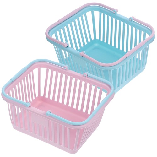 2 Pcs Portable Shopping Basket Toy Baskets Child Baby Play Grocery