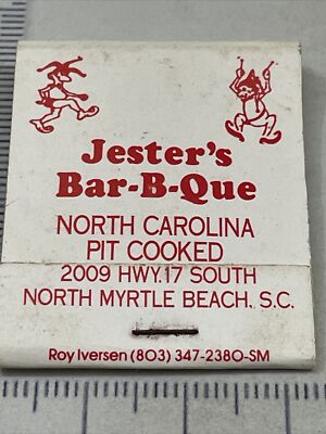 Matchbook Cover  Jester s Bar-B-Que  restaurant  North Myrtle Beach, NC gmg