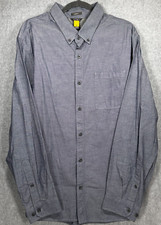 Eddie Bauer Gray Classic Oxford CasualFit Dress Shirt Pkt w/Pen area Men 2XL