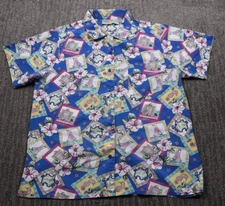 Vintage 90's Short Sleeve Button Up Shirt Capri Beach Postcards Women's L