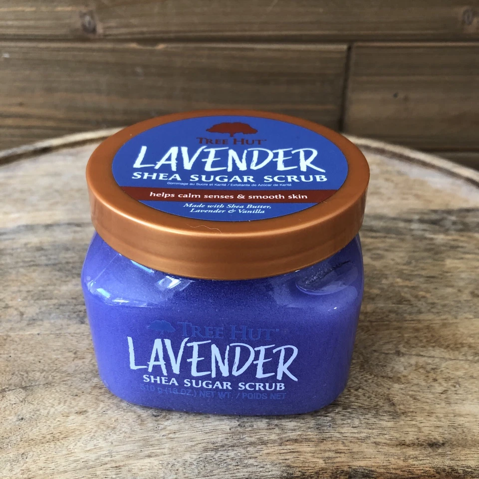 NUEVO Tree Hut lavanda azúcar de karité exfoliante manteca de karité lavanda y vainilla 18 OZ RARO Foto 2 de 4