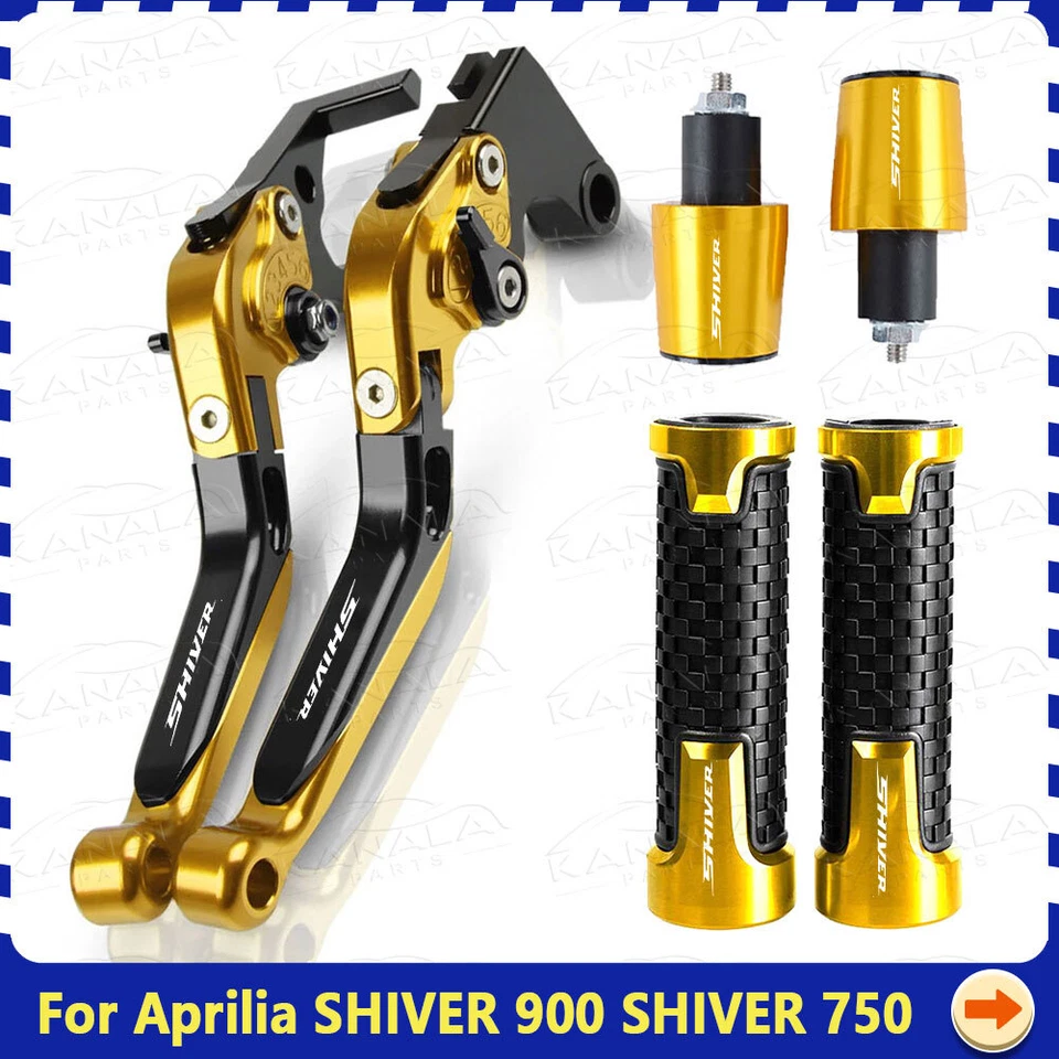 For Aprilia SHIVER 900 SHIVER 750 CNC Handle Grips Cap Brake Clutch Levers Sets Foto 3 de 4
