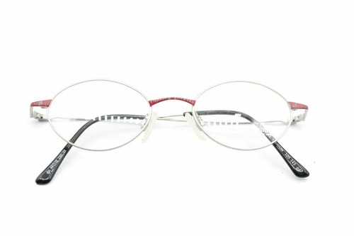 Vintage Opal Fashion 105 143 Silver Red Oval Glasses Frames NOS - Picture 6 of 6