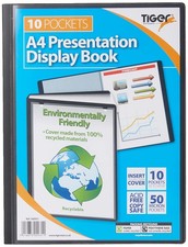 Tiger A4 black display book presentation folder - 10 pocket 1 Black