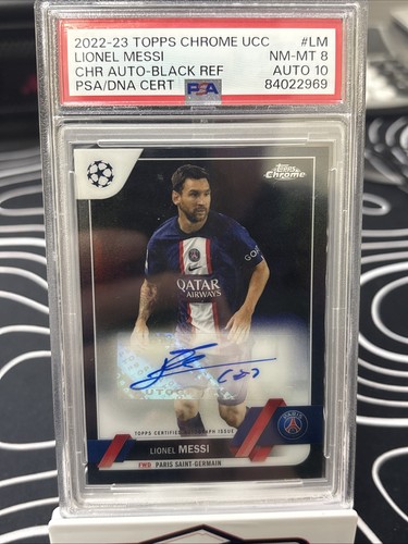 2022-23 Topps Chrome UCC Lionel Messi Chrome Auto - Black Refractor /10 #LM