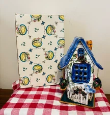 Blue Sky Clayworks  Candle House Blue “ Bird Ceramic”