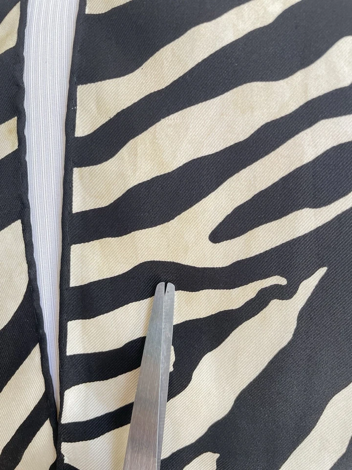 Dolce & Gabbana Silk Scarf Zebra Print Black White Animalier VTG#A12 - Image 2 of 4