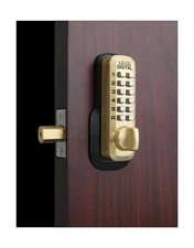 LockeyUSA M210-EZ SB Satin Brass Mechanical Keyless Digital Combination Deadb...