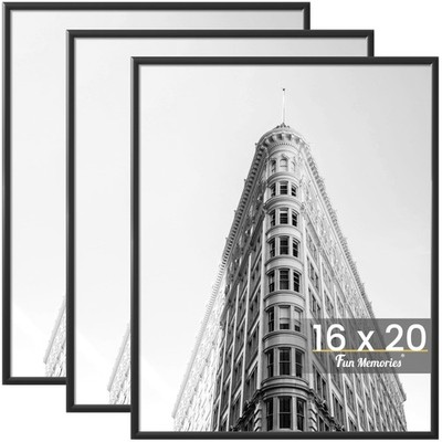 Fun Memories 16x20 Poster Frame 3 Pack - Scratch Proof Picture Frame for Phot...
