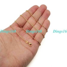 Solid 18K Yellow Gold Filled Tarnish-Resist Lead-Free 22" 2mm Box Chain Necklace