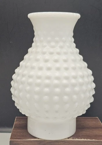 Vintage Milk Glass Hobnail Oil Lamp Shade /Globe