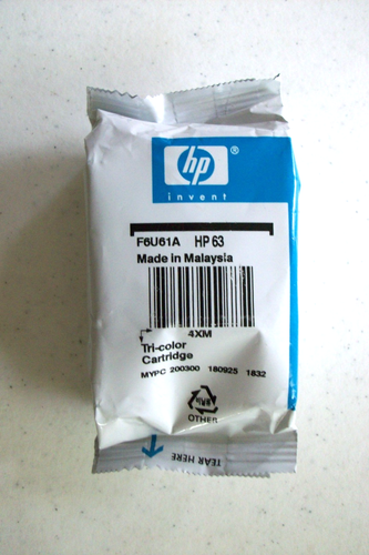 Original "HP / Hewlett Packard HP 63 Tri-Color Tintenpatrone" versiegelt