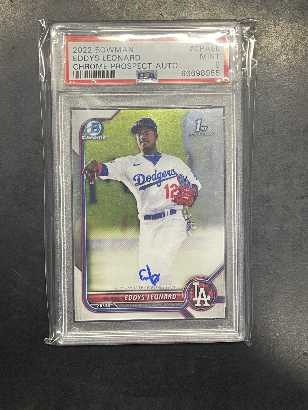 Eddys Leonard 🟡🟡 2022 Bowman Chrome Prospect Auto #CPAEL PSA 9