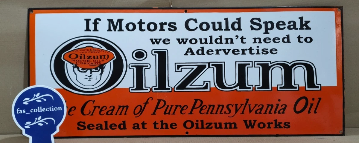 Oilzum In Collectible Gas & Oil Advertising Signs for sale | eBay