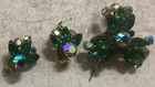 Vintage Costume Jewelry Lot Clip On Earrings and Brooch Set Beauty Rhinestones