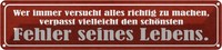 Blechschild 10X46 Cm SchöNster Fehler Seines Lebens Dekoration Spruch Zitat Deko