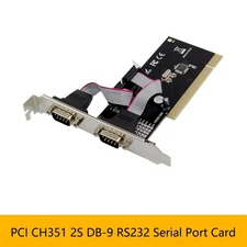 PCI CH351 2S 2Port Serial RS232 DB9 COM Port Controller Adapter Card