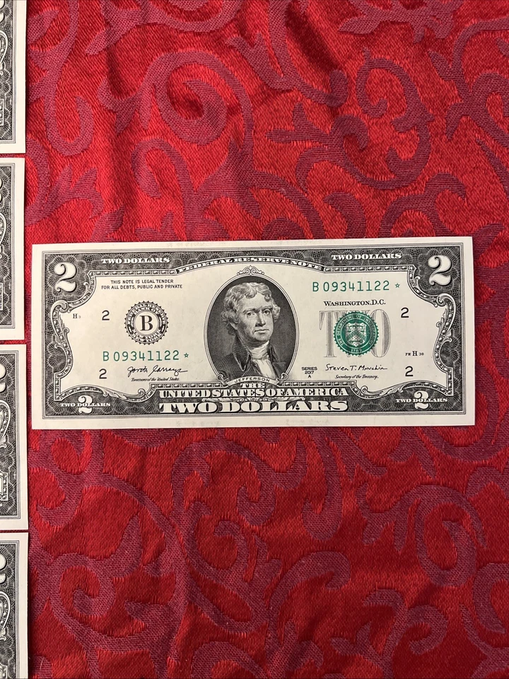 $2 Dollar Bill STAR NOTE 6 Consecutive Serial Numbers New York Uncirculated GEM - Image 4 of 4