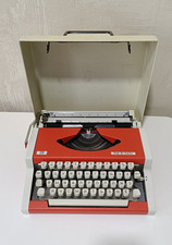 Vintage red typewriter UNIS tbm de Luxe, perfectly working typewriter thumbnail