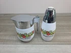 Gemco Vintage Pot a Creme & Sugar Dispensateur Spice of Life Chrome Milk Glass