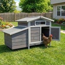 Outdoor Chicken Coop with Tray Wooden Hen House Poultry Cage for 2-4 Chickens