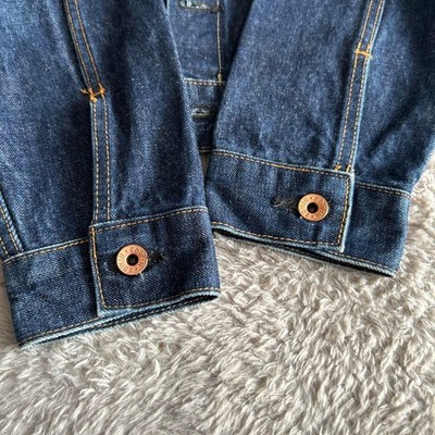 EDWIN Jeansjacke 5550 M Selvedge Cat Eye Knopf Indigo Gebraucht