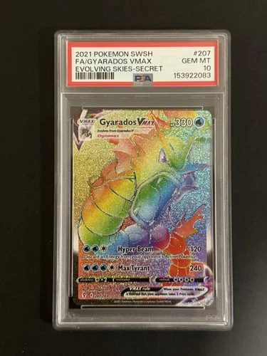 Pokémon Gyarados VMAX 207/203 Rainbow Secret Sword&Shield Evolving Skies PSA 10