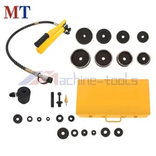 15Ton Hydraulic Punch Driver Kit Hole Knockout Puncher Tool w/ 10 Dies (1/2"-4")